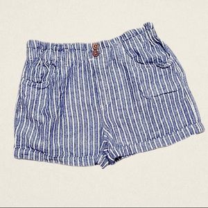 Stripped Linen Shorts